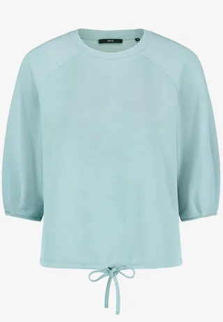 zero - Sweatshirt mit Tunnelzug silver blue - Gr. - 42