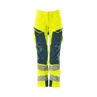 MASCOT Damen Hose mit Knietaschen ACCELERATE SAFE Hi-vis Gelb / Dunkelpetroleum 38 - 19078-511-1744-76C38