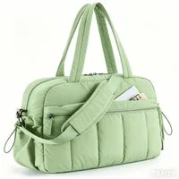 Forrlite Reisetasche Reisetasche Puffer, Sporttasche Damen 24L Weekender Wickeltasche (Wasserabweisend Travel Bag Handgepäck Gym Bag Kliniktasche Geburt Krankenhaustasche Mit PVC Nasse Tasche Für Fitness, Schwarz)