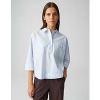 OPUS Hemdbluse Boxy Hemdbluse aus Baumwoll Popeline Weite Passform, aufgesetzte Brusttaschen, abgerundeter Saum
