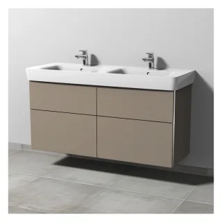 Sanipa 3way Waschtischunterbau zu Geberit Renova Plan Waschtisch mit 4 Auszügen, Sandgrau-Matt BS88267
