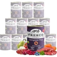 Fresco Dog NassBarf Premium Hundefutter Nass 12 x 400g, Rind, Nassfutter für: Hunde, Getreidefrei, zuckerfrei & hoher Fleischanteil