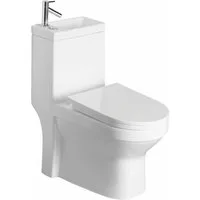 Aqualine Tiefspül-WC HYGIE Kombi -WC, mit Waschbecken, Spülkasten und WC-Sitz