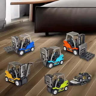 TRASPED HG4-244 RTR 1/64 2.4G Mini RC Car Alloy Forklift with Trailer Suppprt App Remote Control LED Light Sound Enginee