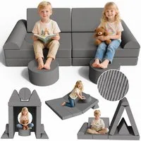 TLGREEN Kindersofa Spielsofa Cord, 15-Teiliges Modulare Kinderspielcouch, Kindersofa-Bausteine, Spielsofa für Kinder, kreatives Spielen für Kuschelecke im Kinderzimmer