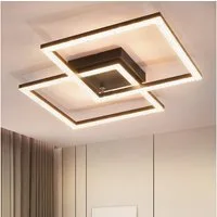 Nettlife LED Deckenleuchte Wohnzimmer Kristall Schwarz 3000K Modern Eckig Metall Deckenlampe, LED fest integriert, Warmweiß, Schlafzimmer Flur Küche