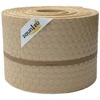 zaunzu Sichtschutzstreifen Rattan für Doppelstabmatten UV-beständig Beige 10x 2,55m, (10x Einzelstreifen, Rattan-Optik), 2 Jahre garantierte Farbechtheit