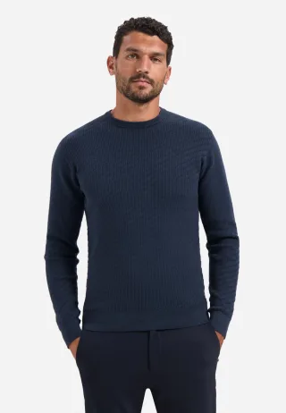 No Excess - Pullover Crewneck Jacquard Solid night - Gr. - XL