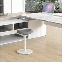 HOMCOM Schreibtischstuhl 56,5-71,5 cm höhenverstellbar Sitzhocker, ergonomischer Bürohocker (Drehstuhl, 1 St), für Büro, Arbeitszimmer, Mesh, Grau