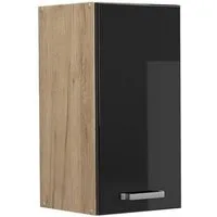 Vicco Hängeschrank R-Line, Schwarz Hochglanz/Goldkraft Eiche, 30 cm (1-St)