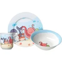 Ritzenhoff & Breker Kindergeschirr-Set Unterwasserwelt (3-tlg), 1 Personen, Porzellan, im dekorativen Geschenkkarton