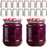 mikken Einmachglas 720ml mit Relief große Einkochgläser Gurkengläser Vorratsgläser, (Set, 18-tlg), luftdicht, zum pasteurisieren geeignet