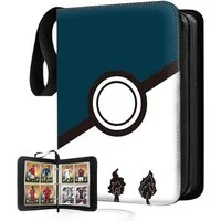 PungKhoi Sammelkarte Sammelkarten-Album 50 Seiten 400 Taschen PU-Leder mit Reißverschluss, 400 Karten, wasserabweisend, Reißverschluss, flexibel, tragbar