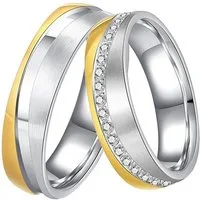 DOOSTI Trauring Schmuck Geschenk Edelstahl Trauring Ehering Partnerring LIEBE, wahlweise mit oder ohne Zirkonia