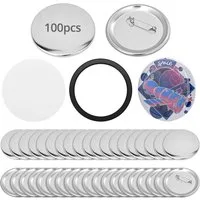 FOUORTUNATE-BEE Multitool 100er Button Rohlinge 58 mm, Badge Zubehör für Buttonmaschine, (100 St), Ansteckbutton Set für DIY Badges Schule Verein Party und Werbung