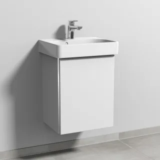Sanipa 3way Waschtischunterbau zu Geberit Smyle Square Waschtisch mit 1 Tür, Weiß-Soft BR66943