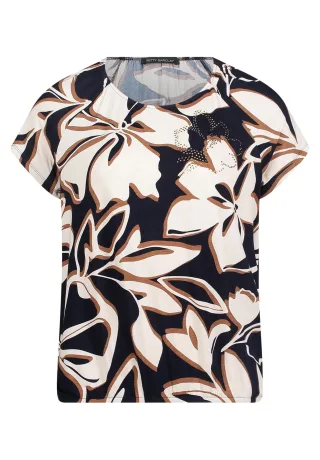 Betty Barclay - Printshirt dark blue/brown - Gr. - 38