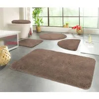 KiNZLER Badematte Chaozhou, Badvorleger, Badezimmer Teppich, Höhe 20 mm, rutschhemmend beschichtet, fußbodenheizungsgeeignet, Polyester, rund, Badteppich, Uni Farben, weich, als rechteckig, rund & Set erhältlich