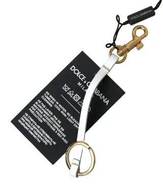 Dolce & Gabbana Schwarzer Silikon DG Logo Goldmessing Schlüsselanhänger