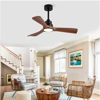 BBWL Deckenventilator 42-Zoll mit LED Licht dimmbar Fernbedienung leiser DC Motor Flügel, Innen- und Außenventilator für Terrasse Schlafzimmer Büro Wohnzimmer