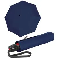 Knirps® Taschenregenschirm Knirps Taschenschirm T.200 Duomatic solids - d'blue, mit Schirmhülle mit Reißverschluss