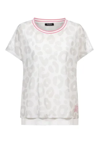 tuzzi - Shirt ROSÉ ALL DAY mit Rippbündchen ecru/flamingo - Gr. - 38