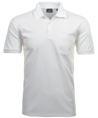 RAGMAN - Softknit-Polo mit Brusttasche, kurzarm weiss - Gr. - L
