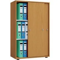 VCM Aktenschrank Büroschrank mit Schiebtüren Lona B. 70 x H. 111 x mit 3 Fächern, Büromöbel