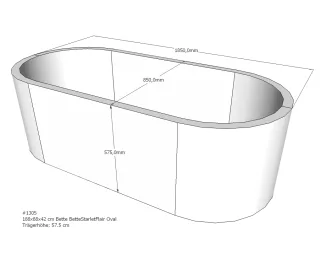 Neuesbad Wannenträger für Bette Starlet Flair 188x88 oval SW13646