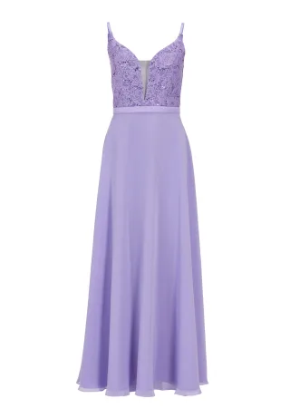 SWING - Spitzenkleid mit nachhaltigem Chiffon-Rock fashion lilac - Gr. - 34