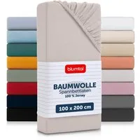 Blumtal Spannbettlaken Blumtal Basics 100% Baumwolle, Baumwolle, Gummizug: Rundum, (1 Stück), Jersey Bettlaken - atmungsaktiv, strapazierfähig und faltenfrei