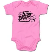 G-graphics Kurzarmbody Meine Eltern sind jetzt auch nachts erreichbar! Baby Body mit Spruch / Motiv / Aufdruck • zur Geburt / Babyparty