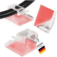 mucHome Kabelführung Kabelhalter selbstklebend 50 Stk transparent 10 Ersatzkleber, Kabelbefestigung für Lichterkette Indoor & Outdoor