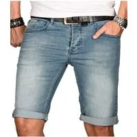 Alessandro Salvarini Shorts Herren Jeans – Used Look Stretch Denim Sommer Moderne Shorts mit Waschung und hohem Tragekomfort