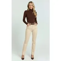 ESRA Stoffhose Damen Straight Fit Hose High Waist Business-Hose bis Große Größe T101 High Waist Damen Stoffhose Straight Leg Stretch Hose Gerade Schnitt