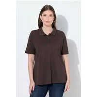 Ulla Popken Poloshirt Poloshirt längere Knopfleiste Polokragen Halbarm