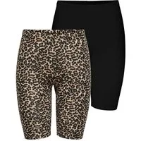 ONLY Radlerhose ONLLIVE – Bikershorts im Doppelpack mit elastischem Bund (Set, 2-tlg) modisch, Jersey, slim fit, Baumwollmischung