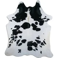 Livorio Fellteppich - schwarz weiß / black white, Kuhfell, Premium Kuhfell Teppich, Rinderfell, Echtfell