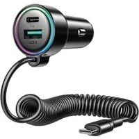 JOYROOM JR-CL07 KFZ-Netzteil (72W 3in1 Autolader mit 1,6 m USB-C Kabel und PD QC PPS)