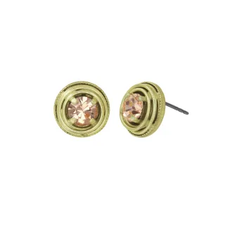 konplott - Ohrstecker mit Schmuckstein - Cages beige/gold