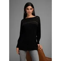 Laura Scott Strickpullover Feinstrickpullover mit Meshstreifen