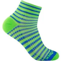Wrightsock Sportsocken Quarter Coolmesh II (dünn, atmungsaktiv, bequem) grün/blau/grau