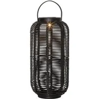 STAR TRADING LED Solarleuchte Solar-Laterne Runda, Tageslichtsensor, LED fest integriert, Warmweiß, schwarze Drahtoptik, Dämmerungssensor