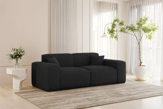 Sofa Designersofa CELES PREMIUM 2-Sitzer in Stoff Sven Schwarz