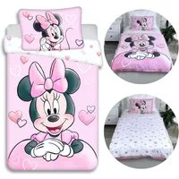 Disney Minnie Mouse Kinderbettwäsche DISNEY Minnie Mouse Kinderbettwäsche rosa/weiß 100x135cm Baumwolle