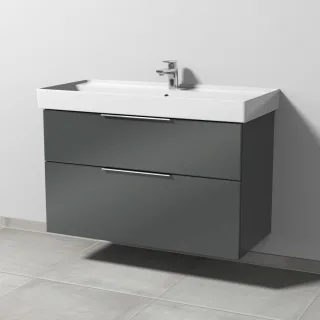 Sanipa 3way Waschtischunterbau zu Villeroy & Boch Collaro Waschtisch mit 2 Auszügen, Anthrazit-Glanz UF83779