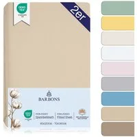BARBONS Spannbettlaken 60x120 für Baby, Jersey Bettlaken Babybett, Kinderbett, (2 Stück), 100% Baumwolle