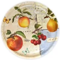 Lashuma Tablett Apfelgarten, Kunststoff, (1-tlg., 40 cm), italienisches Serviertablett rund beige