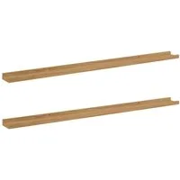 vidaXL Regal Wandregal 2 stk. Braun 115 x 9 x 3 cm Holzwerkstoff, 2-tlg., Wandregal 2 stk. Braun 115 x 9 x 3 cm Holzwerkstoff