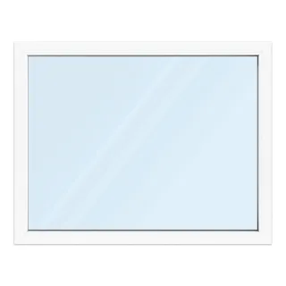 Fenster 140x110 cm, Kunststoff Profil aluplast IDEAL® 4000, Weiß, 1300x1100 mm, einteilig festverglast, 2-fach Verglasung, individuell konfigurieren